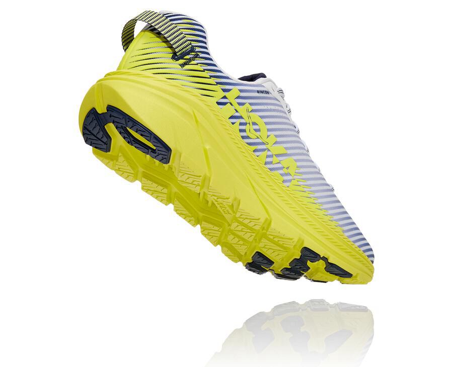 Hoka One One Mens Running Shoes - Rincon 2 - White/Blue - SGKM28094